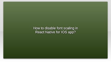 How to disable font scaling in React Native for IOS app?
