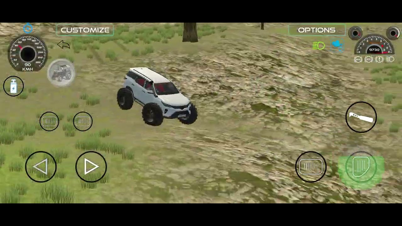 Fortuner with big tyres driving on land drifting