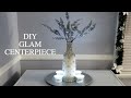 DIY Glam Centerpiece Idea / give a touch of glam to your home with this gorgeous bottle decor idea