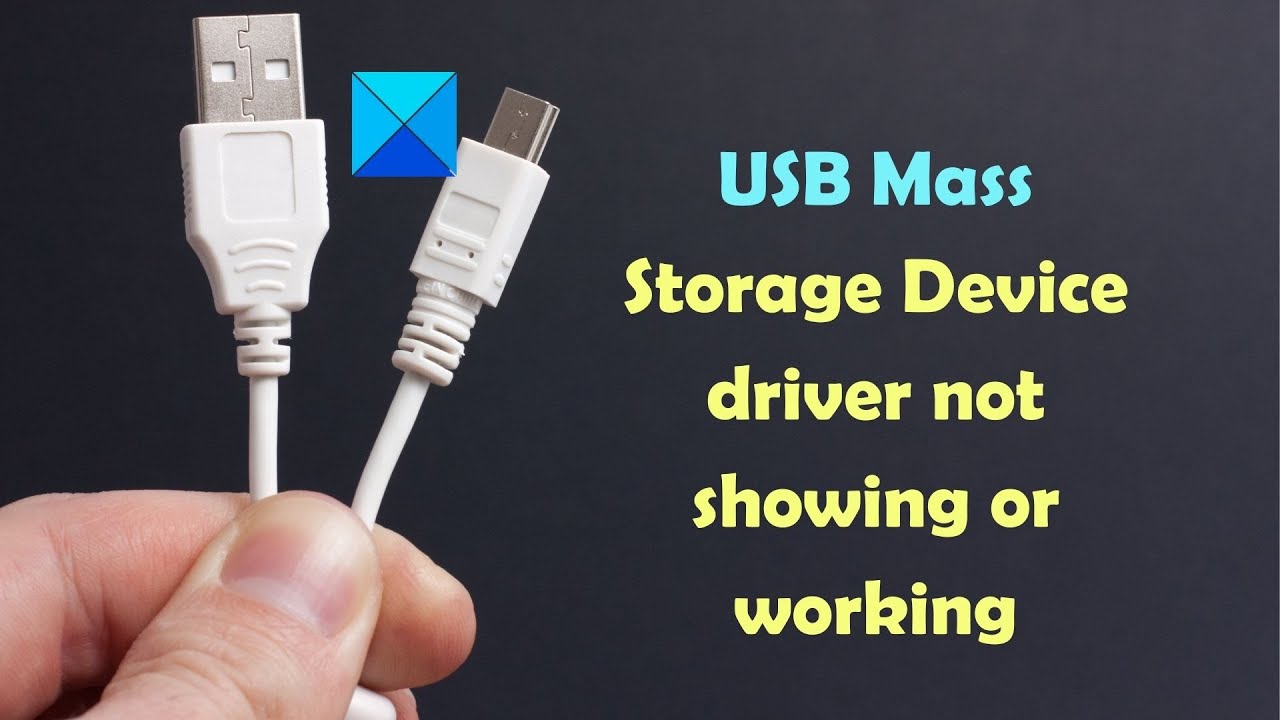 USB Mass Storage Device driver not showing or working