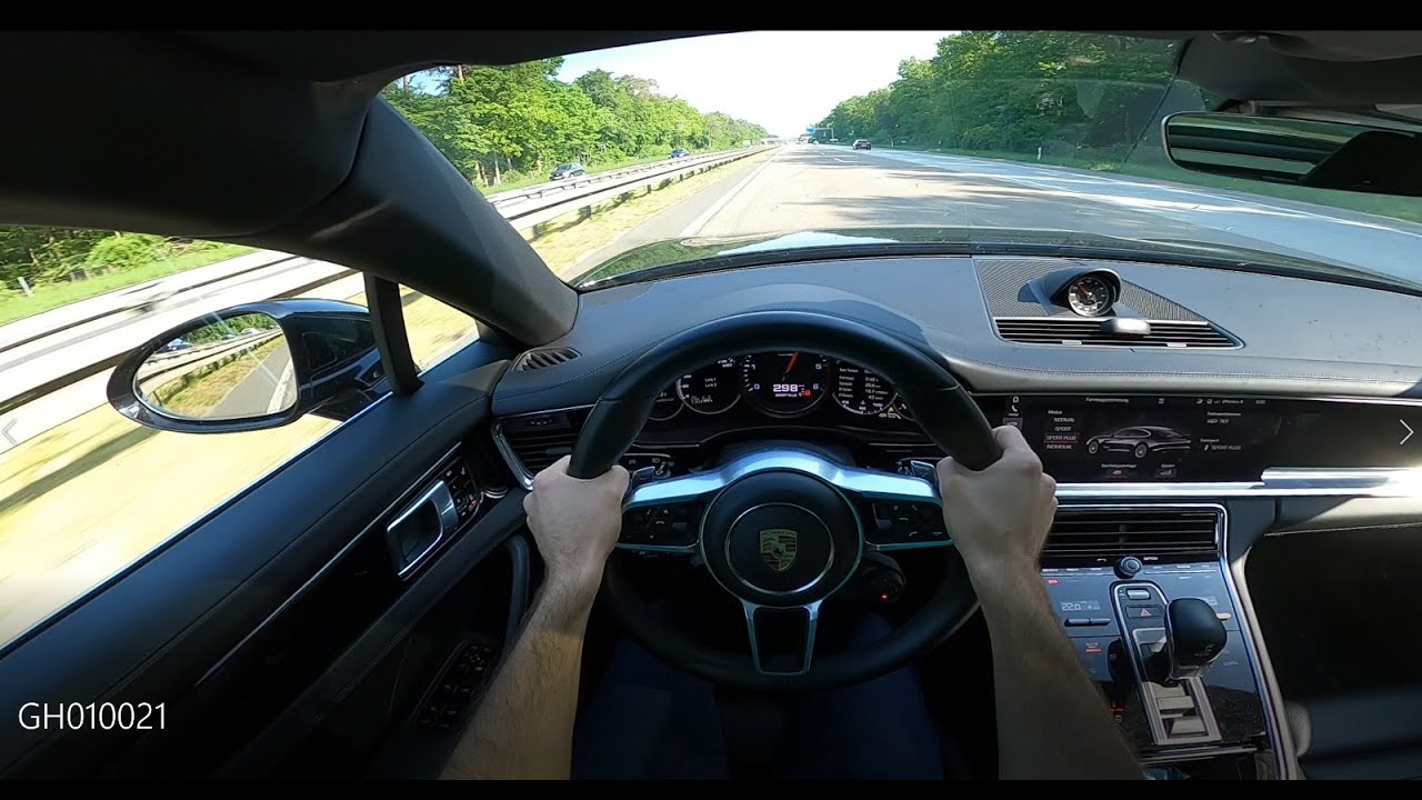Almost 300 km/h with Porsche Panamera 4S on german Autobahn