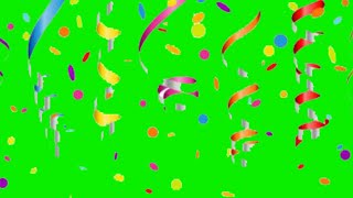 Green Screen Party Ribbon Confetti Falling Effects Animations Ribbon Fall Chroma Key Effects