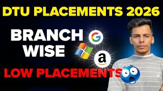DTU Placements 2026 | Branch Wise Detailed Stats | Placements Down?