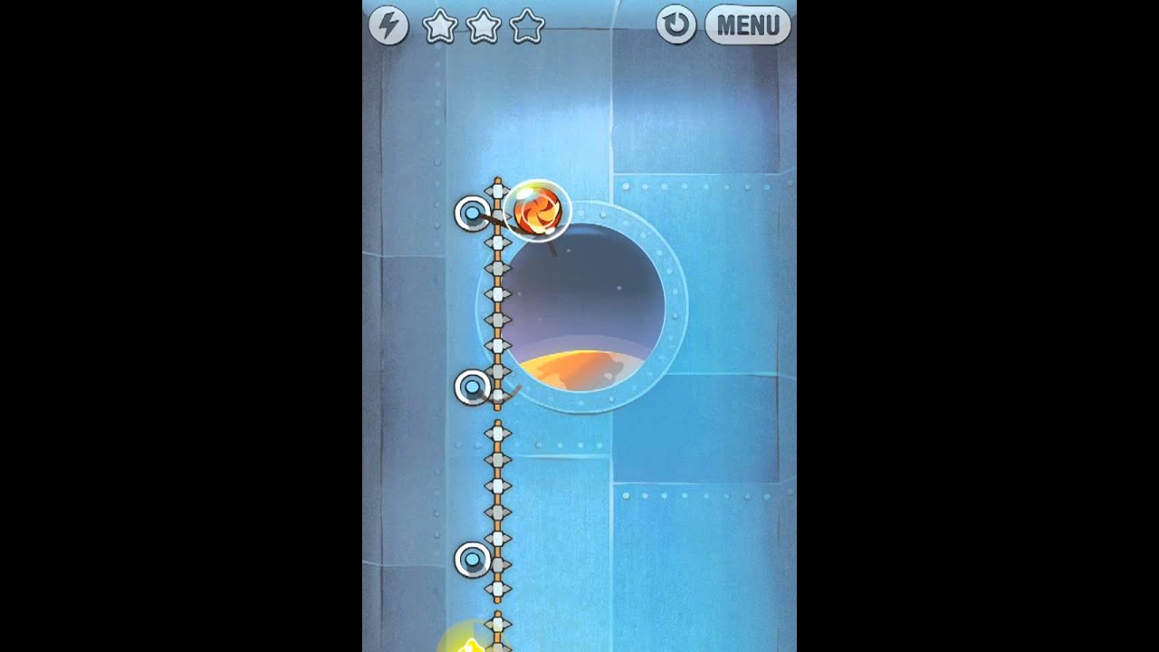 Cut The Rope 8-7 Walkthrough /  Solution (Cosmic Box) Level Guide.