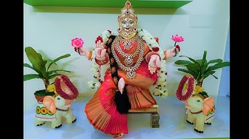 Quick & Easy Varamahalakshmi Saree draping & decoration /How to drape saree for Varamahalakshmi puja