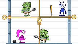 Pencil Boy -Pencilmation: Pull The Pin, save girl - Gameplay Walkthrough Part 3 Levels 34-45 screenshot 5