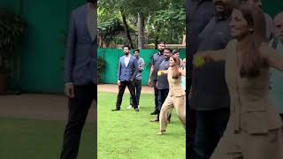 Geeta Basra & Harbhajan Singh Play Cricket At Whos The Boss Show Launch