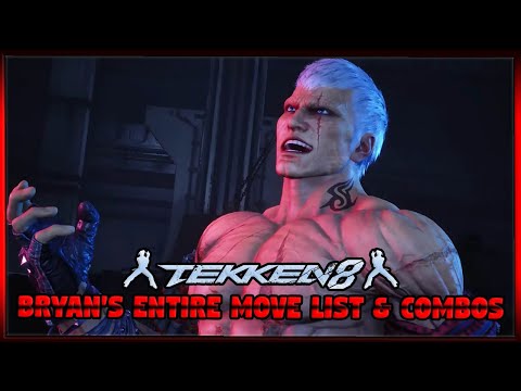 ALL Bryan Fury's Move list & Combo Challenges | Tekken 8 CNT |