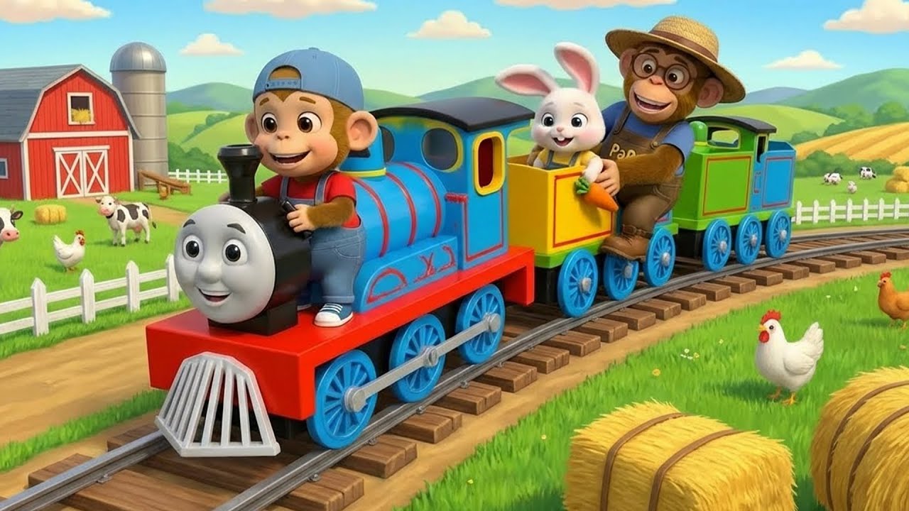 Monkey Funny  | Thomas Train Makes Work Easy | Kids Farm Learning | Monkey Cartoon
