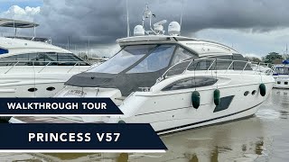 Princess V57 Walkthrough Yacht Tour  Stunning £850k Sports Cruiser  New Value over £2 Million!