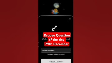 Dropee Question of the Day 29 December #Dropee #dropeequestioncodetoday #dropeequestionoftheday