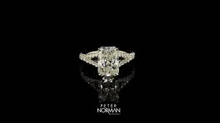 Custom radiant diamond split shank ring handcrafted in platinum - Peter Norman Jewelers 2026