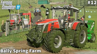 Baling & Wrapping Grass Bales, Selling Pigs & Buying Piglets│Bally Spring│FS 22│Timelapse#12