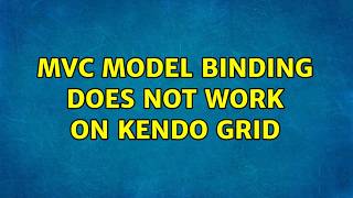MVC Model Binding does not work on Kendo Grid