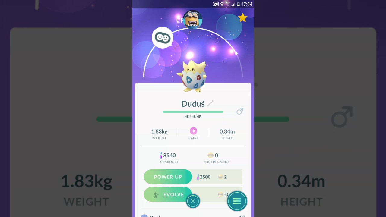 Togepi evolution to Togetic. One of rarest Pokemons in Pokemon go.  :)