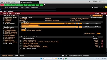EQS Bloomberg  - How to Screen for Stocks in Bloomberg
