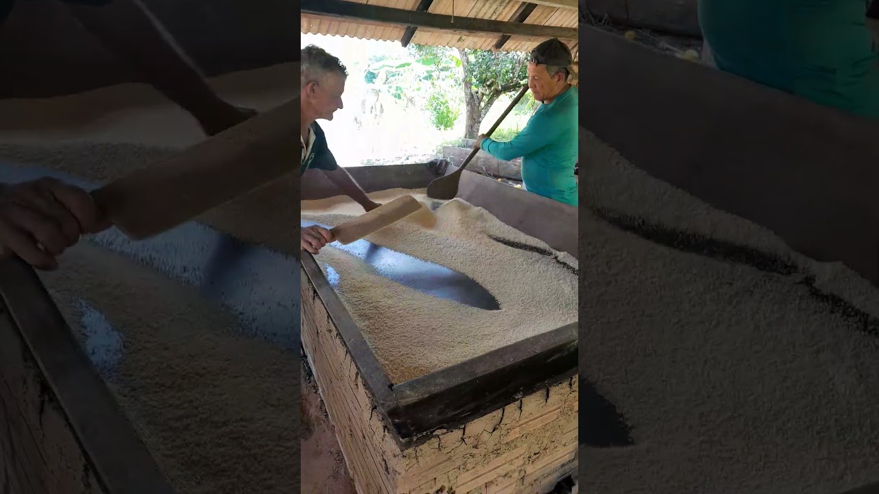 torrando farinha do geito tradicional