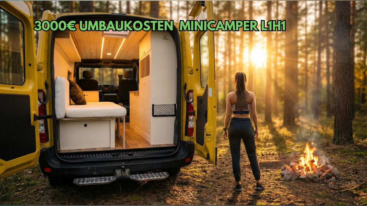 Low Budget 2600€ Midi L1H1 Camper Van Build Timelapse from Start to Finish Simple Conversion Budgi