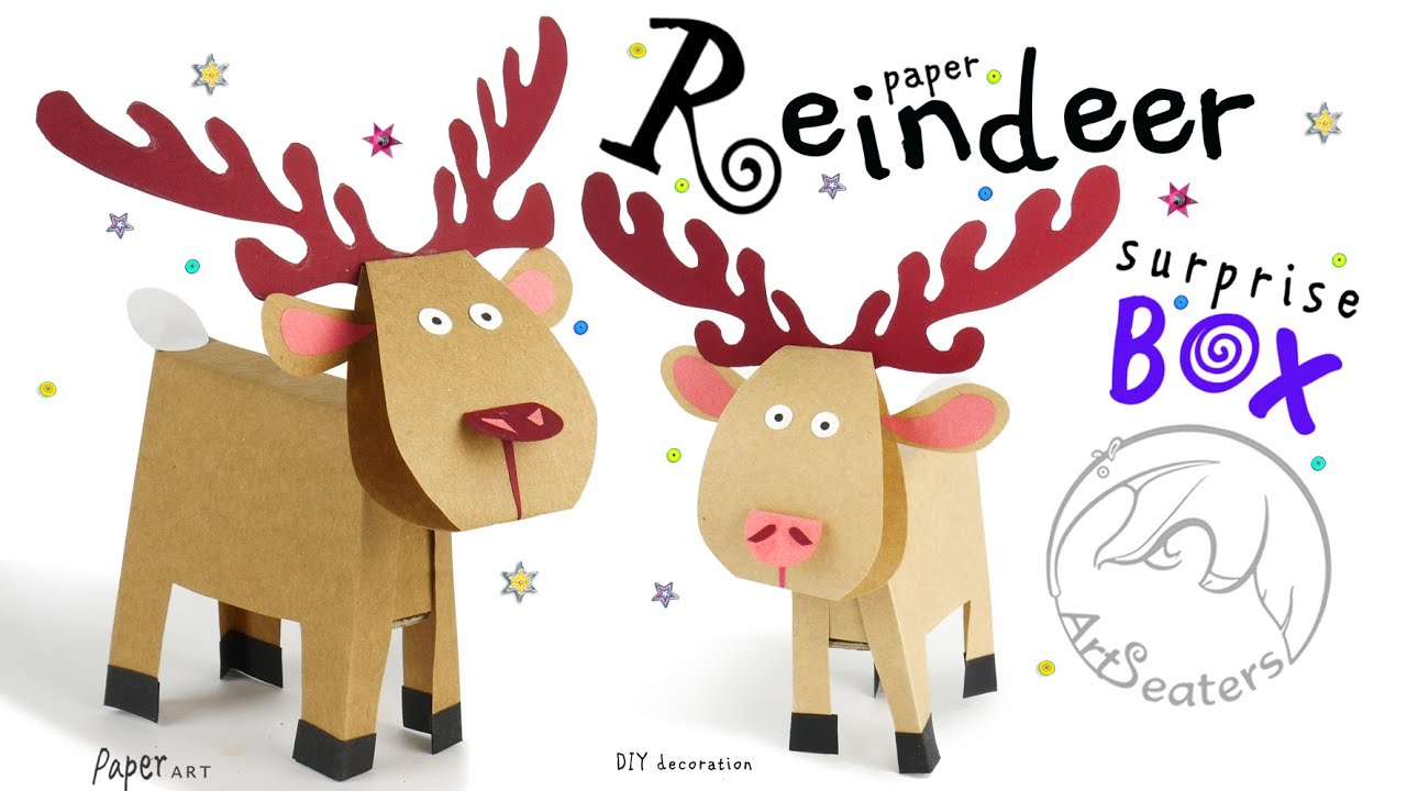 How to make a Cute Reindeer Gift Box | Matchbox Craft Ideas