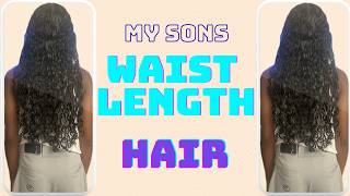 How I Keep My Son’s Waist-Length Hair Long & Healthy | Wash Day Routine.