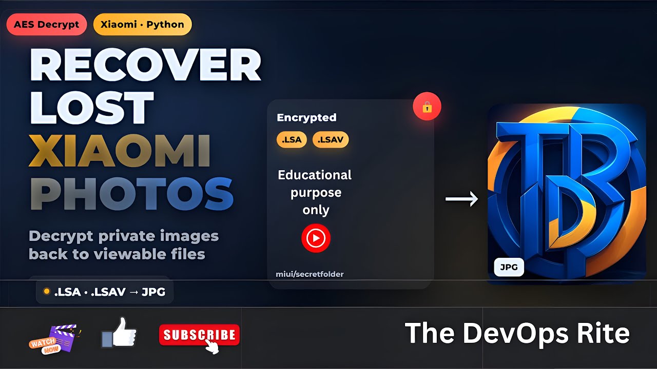 Decrypt Xiaomi.LSA&.LSAV Files|PyCryptodome Python Script for MIUI Secret Album Recovery | Lecture#3