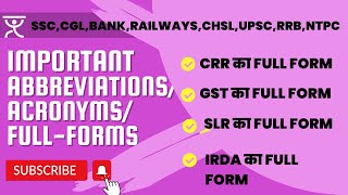 Famous "Cracking the Code: Understanding Important Abbreviations/Full-Forms" | SSC,CDS,RPF,BANK,UPSC | Net Worth