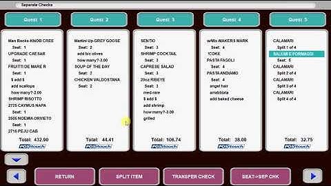 Micros POS Separate By Seat