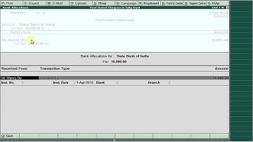 6. How to create Post Dated Cheques in Tally...Deposit(Clear)..Cancel(Bounce)