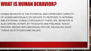 Individual DIFFERENCES, VALUES, and ETHICS in HUMAN BEHAVIOR