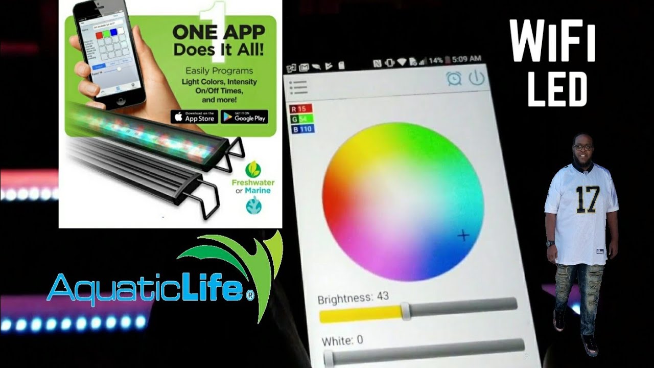 New Aquatic Life WiFi Reno LED light fixture 120 African cichlid