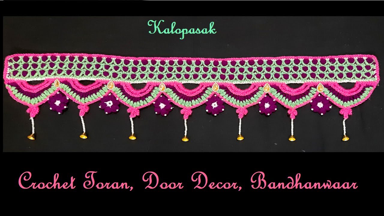 Beautiful Crochet Toran 39, Door Hanging, Bandhanwaar, Gate Parada, क्रोशे  तोरण