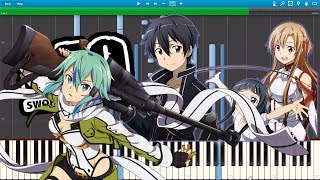 Sword Art Online 1 & 2 - All openings Medley (Piano Tutorial) [Synthesia] // Theishter chords