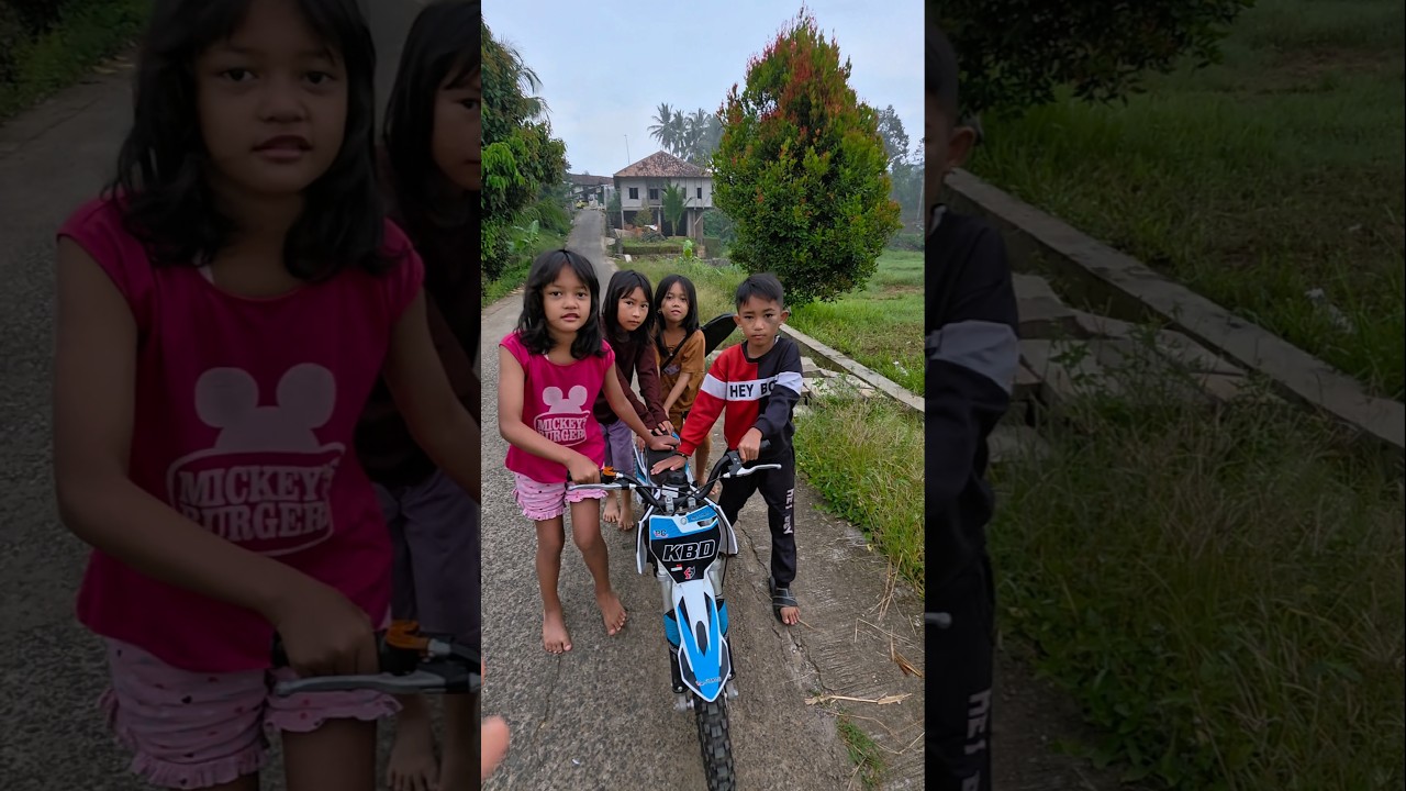 faqih motor mini trail nya di dorong dorong#trendingshorts