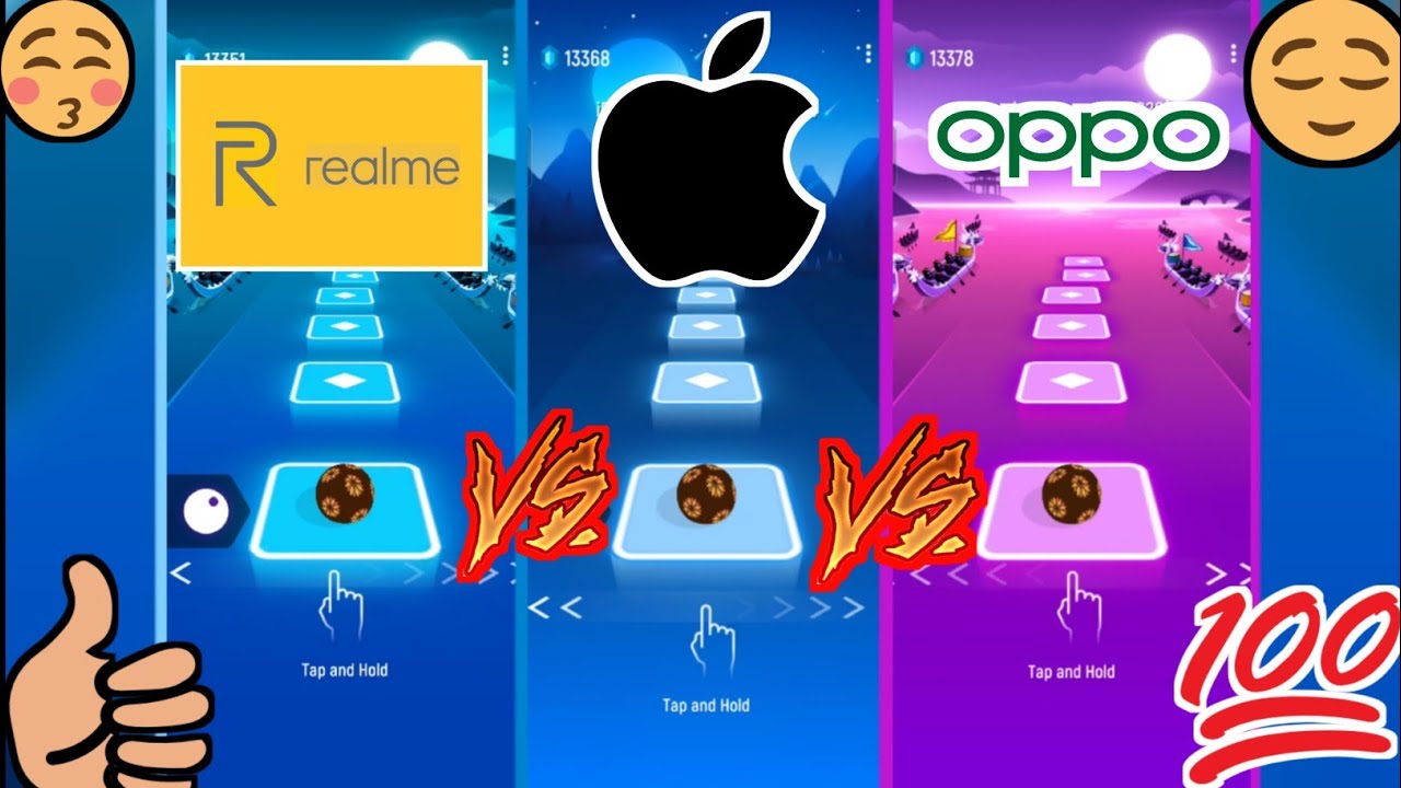 Tiles hop - Realme vs iPhone vs Oppo - @SmashGaming 