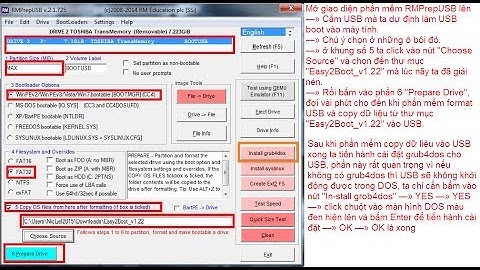 Hướng dẫn Tạo USB Boot bằng phần mềm RMPrepUSB