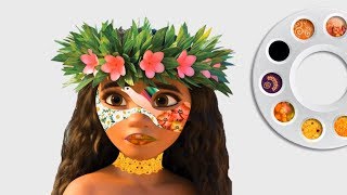 Disney Princess Face Paint Moana Face Painting | Coloring Pages for Girls | Glitter effect for Kids screenshot 2