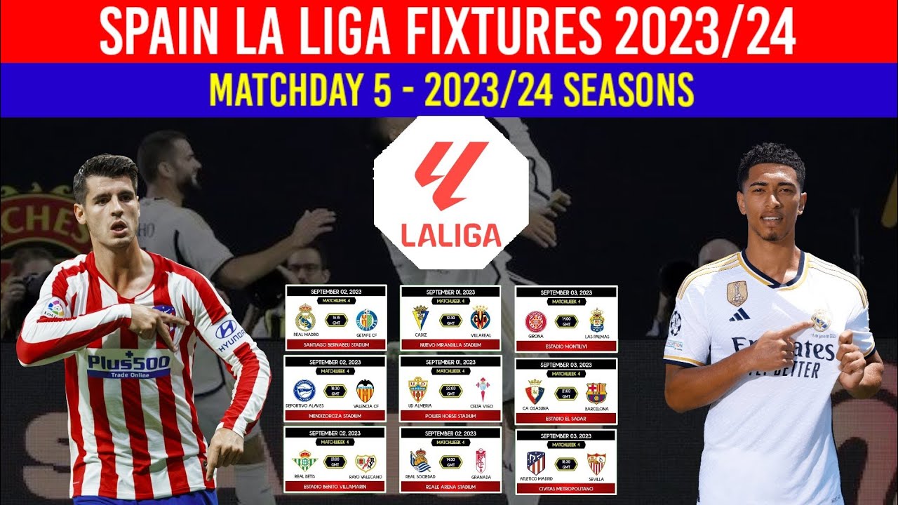 Spain La Liga Upcoming Fixtures Today Matchweek 5 ¦ Real Madrid and Barcelona ¦ La Liga 2023/24