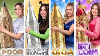 New Student is Bitcoin Girl! Rich vs Poor vs Giga Rich vs Luxury Girl