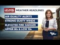 Warm Temperatures Persist with Possible Haze from Nearby Wildfire Activity.