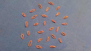 Detached chain stitch/ Detached single chain stitch (Embroidery for beginners)