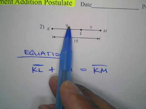 Geom A   Segment Addition Postulate video 2