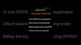 SQL Interview Question 🔥  Find the Second Highest Salary  Simple &amp; clean solution 💡  #sqlserver #sql
