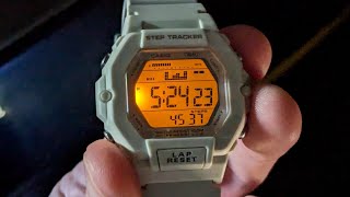 Backlight on Casio LWS-2200H Watch - Brightness TEST & How to Change Backlight Duration