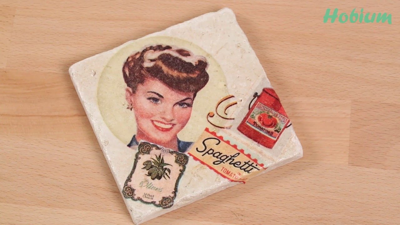 Dekupaj Teknigi Ile Dogal Tas Bardak Altligi Yapilisi Youtube