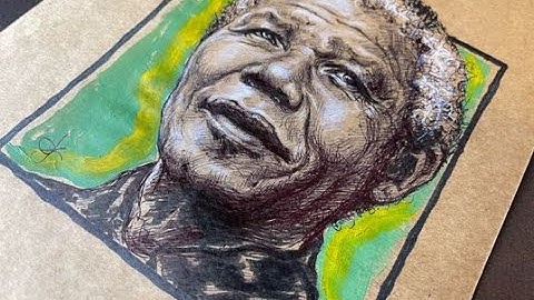 Pen and Ink Drawing: Nelson  Mandela