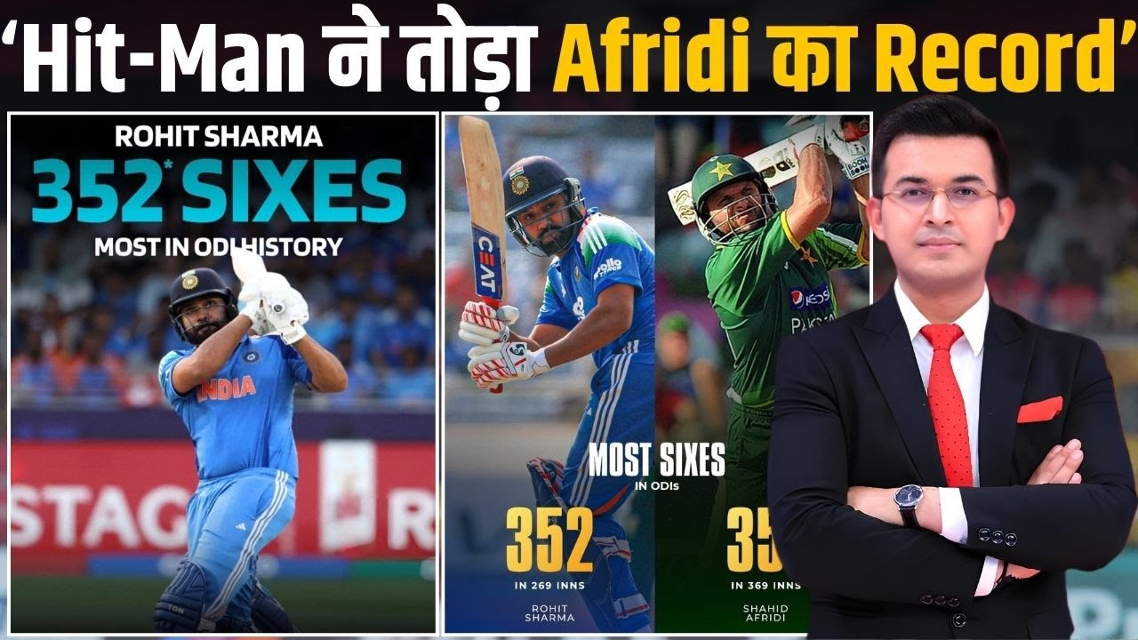IND vs SA: Rohit Sharma breaks Shahid Afridi’s record for most ODI sixes in history.