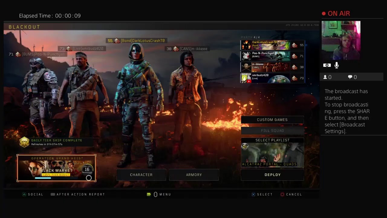 DarkLotusCrash70's Live Blackout w Friends