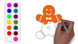 Gingerbread Coloring Pages  For Kids | Draw With Me