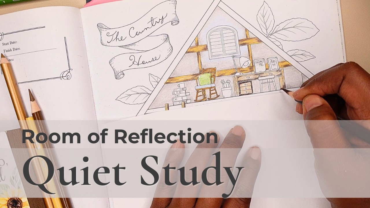Coloring the Study | Room of Reflection - A Quiet Moment in Antique Dollhouse