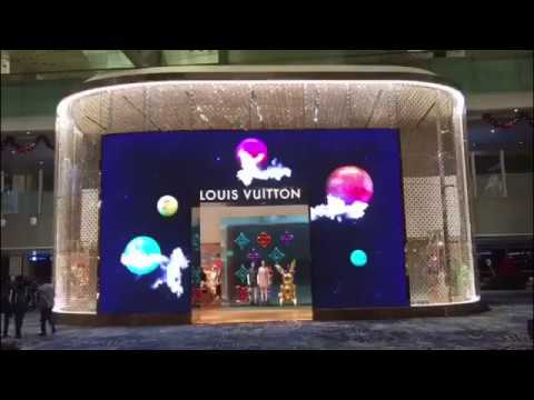 Louis Vuitton Window Display with LED Lights in Display Editorial